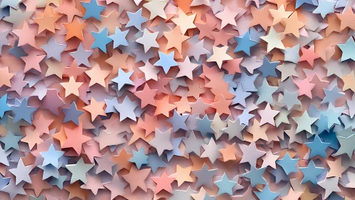Pastel star shapes form layered overlapping abstract pattern