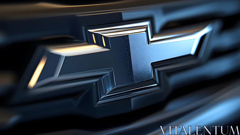 Close-up of Chevrolet Emblem on Grille in Modern Metallic Style.