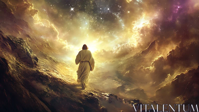 Luminescent ascension through stellar-lit stormfront nebulae.