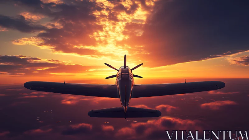 Golden hour flight glides calmly through a glowing sunset sky