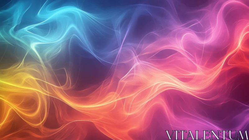 Vibrant flowing light waves in multicolor digital abstract.