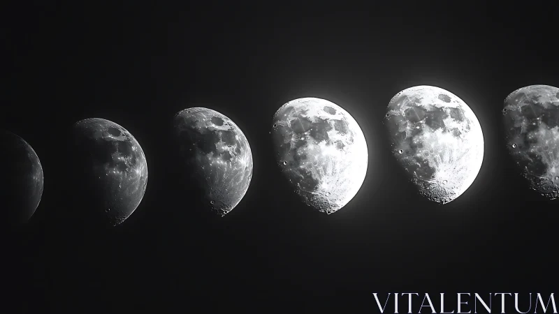 Moonlit phases drifting gently across a velvet night sky.