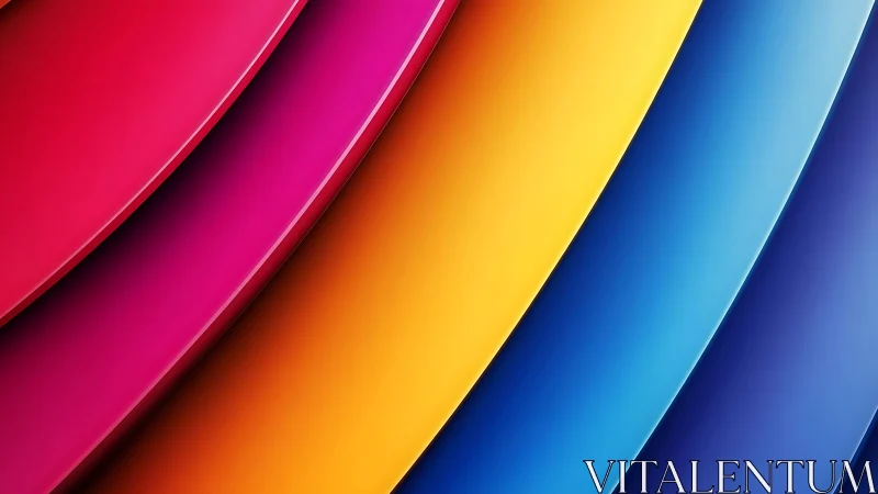 Curved color bands create bold abstract gradient rhythm.
