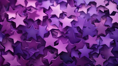 Purple metallic stars form layered abstract background.