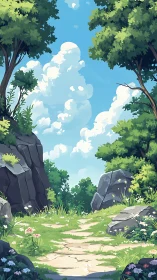 Hidden Grove: A Peaceful Journey Through Nature's Sheltered Path.