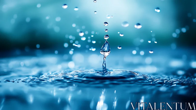 High-speed macro capture isolates rising water droplet column