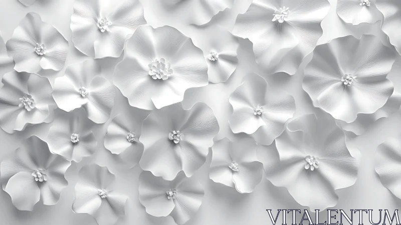 Three-Dimensional Relief Floral Pattern with Procedural Surface Texturing and Subsurface Light Scatt
