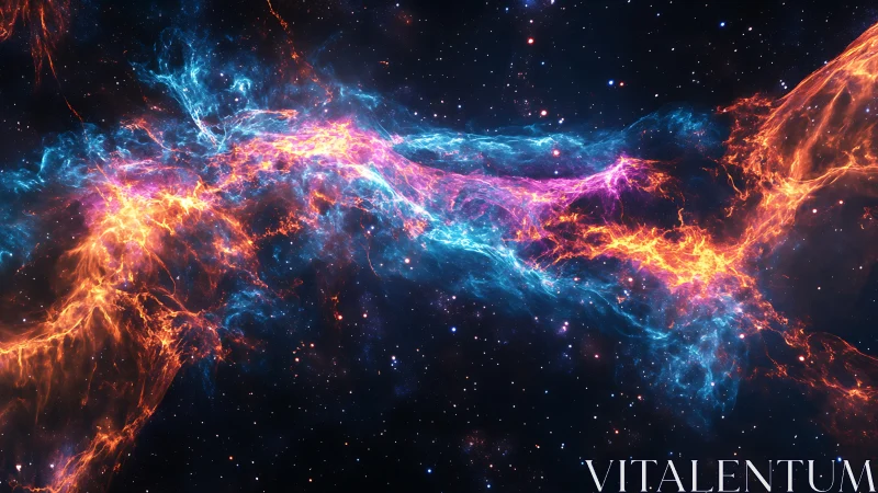 Nebular river braids electric color through silent starlight