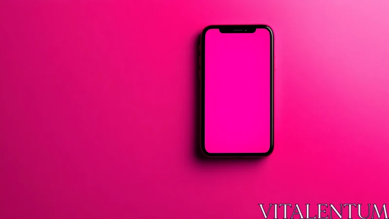 Smartphone Against Magenta Background. Tech Product Display.