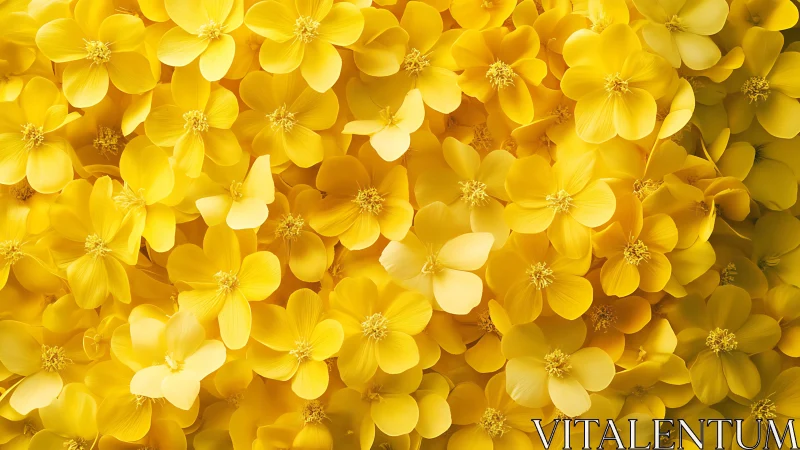Yellow Buttercups Clustered in Dense Floral Arrangement.
