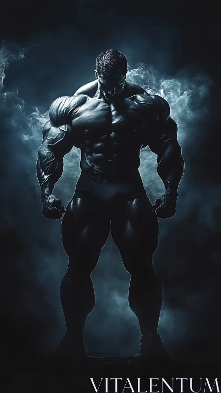 Stormforged colossus stands sculpted in shadow and smoke.