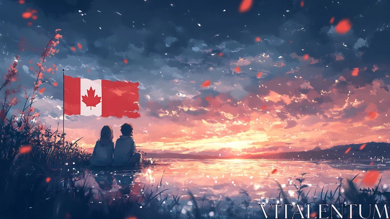 Maple Dreams Glowing Against Burning Skies