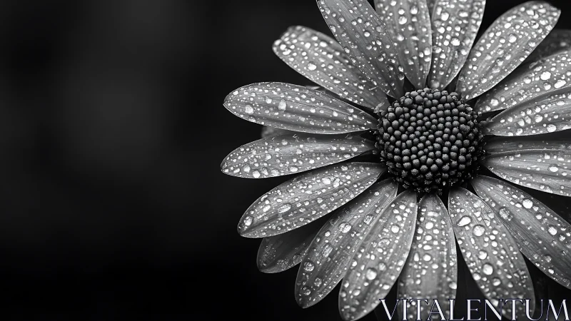 Daisy Petals with Hydrophobic Surface Tension Droplets.