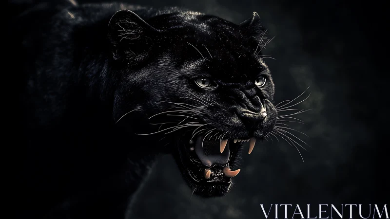 Black Panther Portrait with Dramatic Chiaroscuro Lighting.