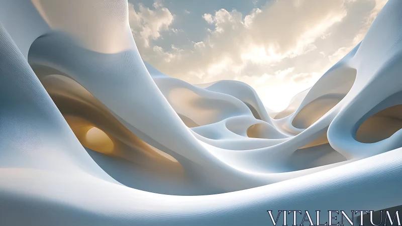 Soft sculpted dunes of light in a dreamy abstract skyland.