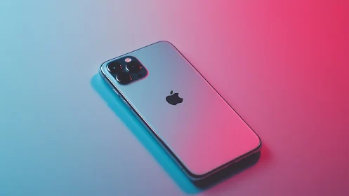 iPhone 12 Pro with Quad Camera on Gradient Background.