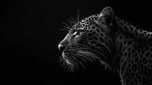 Majestic Leopard Profile: Bold Elegance in Shadows.