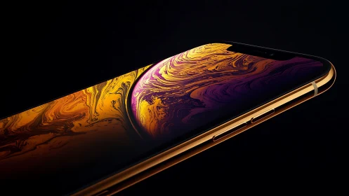 Smartphone Wallpaper with Abstract Gold and Purple Gradient.