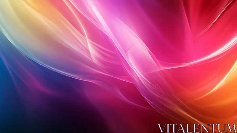 Shimmering waves of color flow gently across a glowing sky