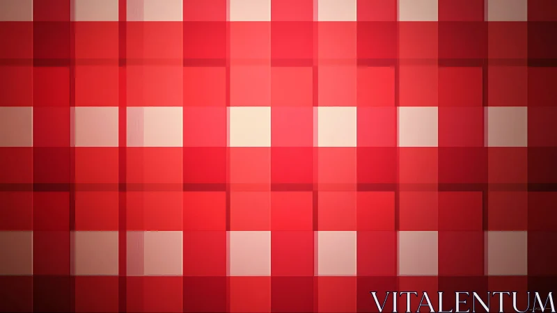 Red tonal grid abstraction with layered geometric modulation.