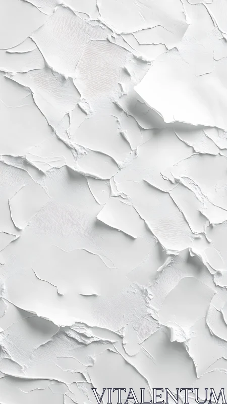 Torn plaster islands quietly drift across a white sea