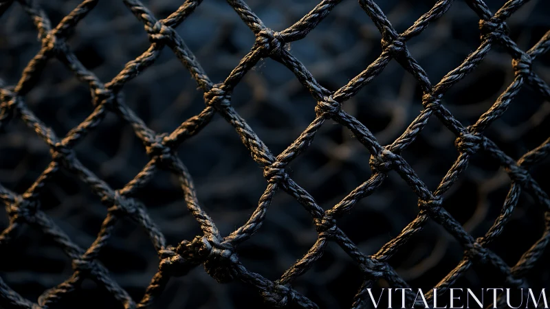 Twilight knots and crossing ropes weave a quiet netted dream.