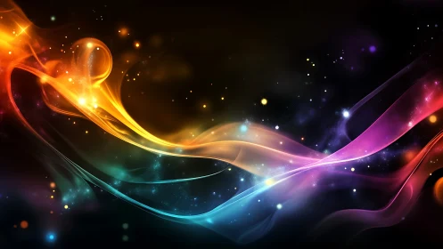 Flowing ribbons of cosmic color drift across the night