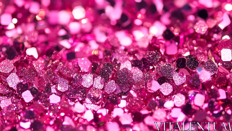 Shimmering pink glitter sparkles in a dreamy close up view