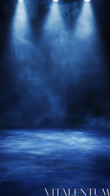 Tripoint stage wash on textured blue concrete under haze.