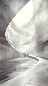 Minimalist Spiral Interior with Ethereal Light and Curved Geometry