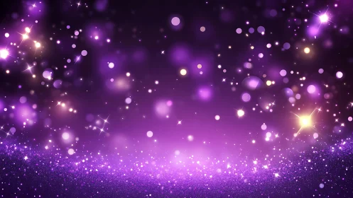 Starlit violet sparkle field glows in dreamy night haze.