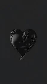Black glossy heart form rendered against dark background.