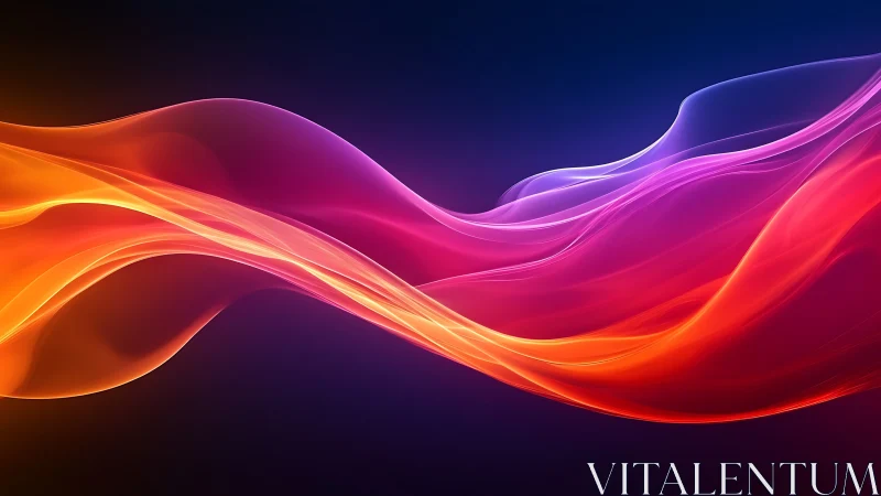 Luminous gradient waves flowing through deep indigo space.