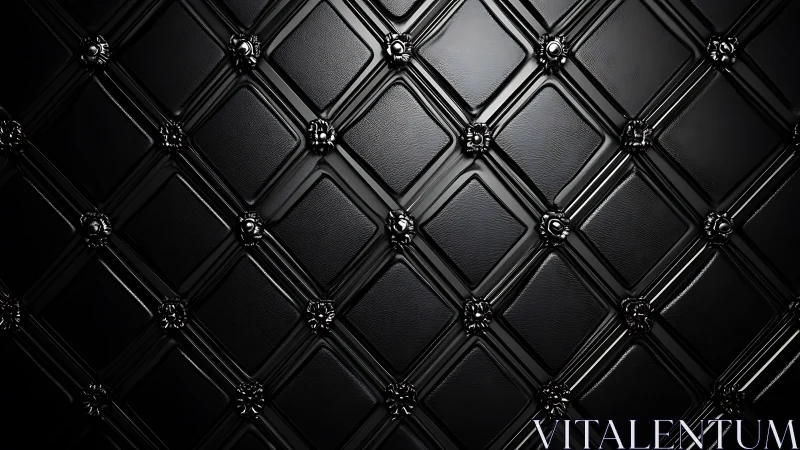 Midnight lattice of glossy black tiles and quiet opulence.