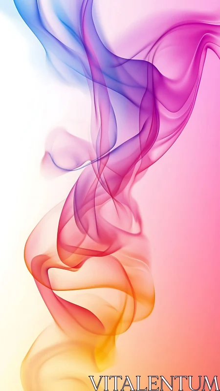 Multicolor translucent smoke ribbons on warm gradient background.