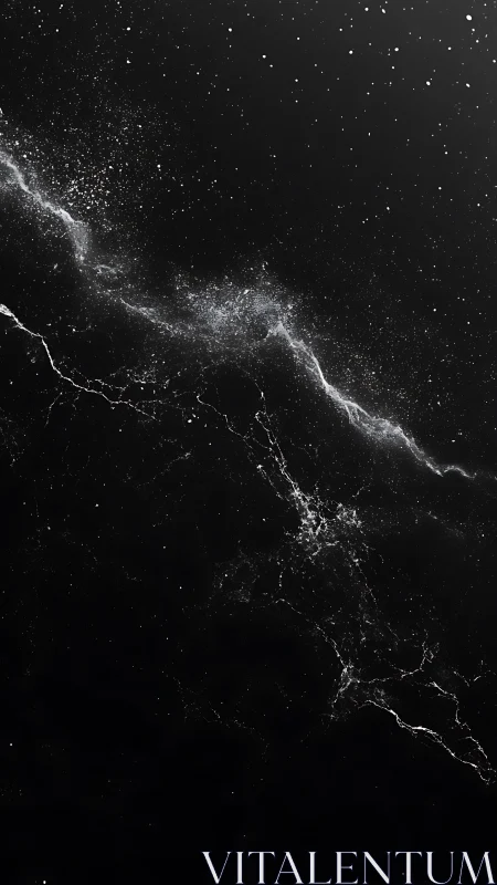 Monochrome cosmic dust stream forming filamentary nebula ridge