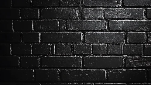 Dark painted brick wall surface with directional lighting.