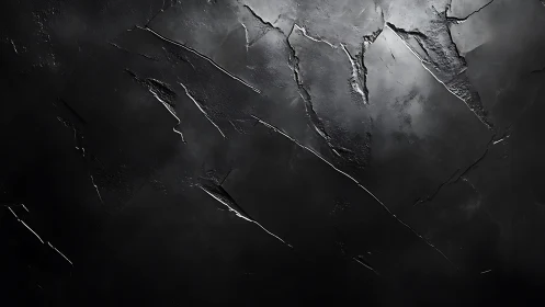 Shattered obsidian surface with dramatic light slashes.