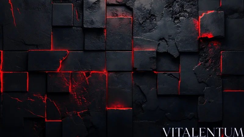 Dark cracked square tiles expose red glowing fractures below