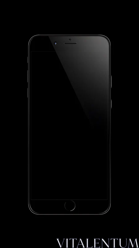 Black Smartphone with Curved Glass Display.