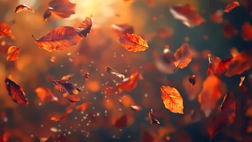 Photorealistic autumn foliage in shallow depth-of-field study.
