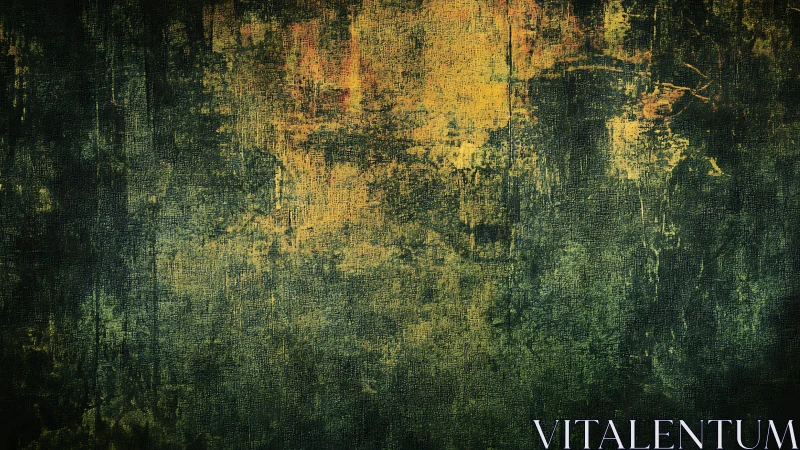 Distressed Dark Green and Yellow Abstract Texture Background.