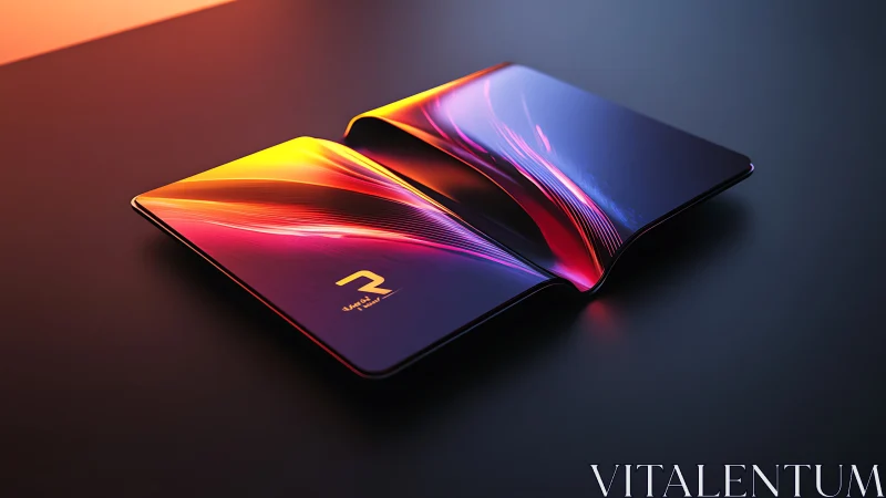 Foldable dual-screen device is displayed with vivid interface