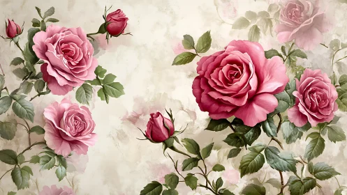 Romantic Rose Garden: Blooming Treasures in Soft Vintage Light