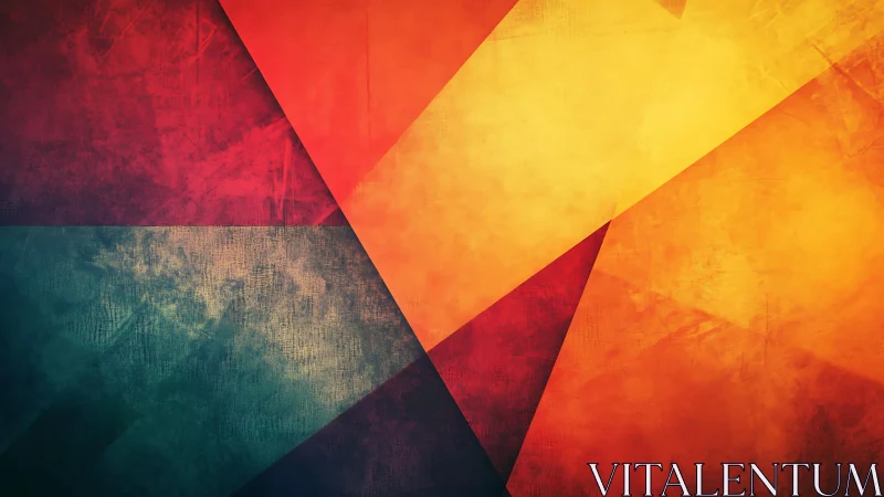 Vibrant Geometric Abstract Art with Warm and Bold Colors.