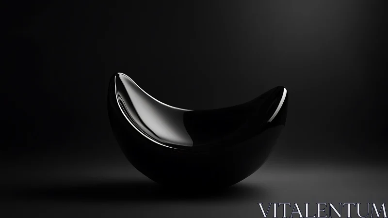 Midnight crescent chair cradled in sculpted shadow gloss.