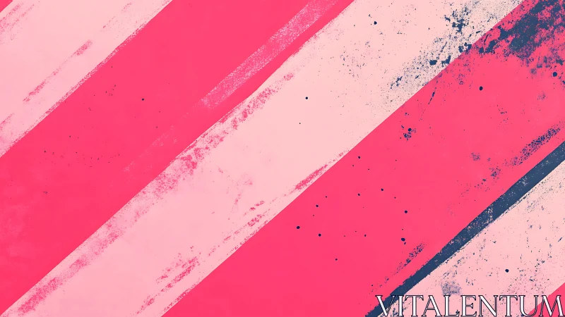 Bold pink diagonal stripes with paint splatter texture.