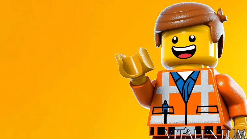 Vibrant close-up of smiling LEGO worker under uniform lighting