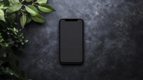 Minimal smartphone flat lay composition.