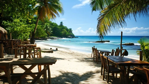 Tropical Coastal Establishment with Wooden Vernacular Architecture.